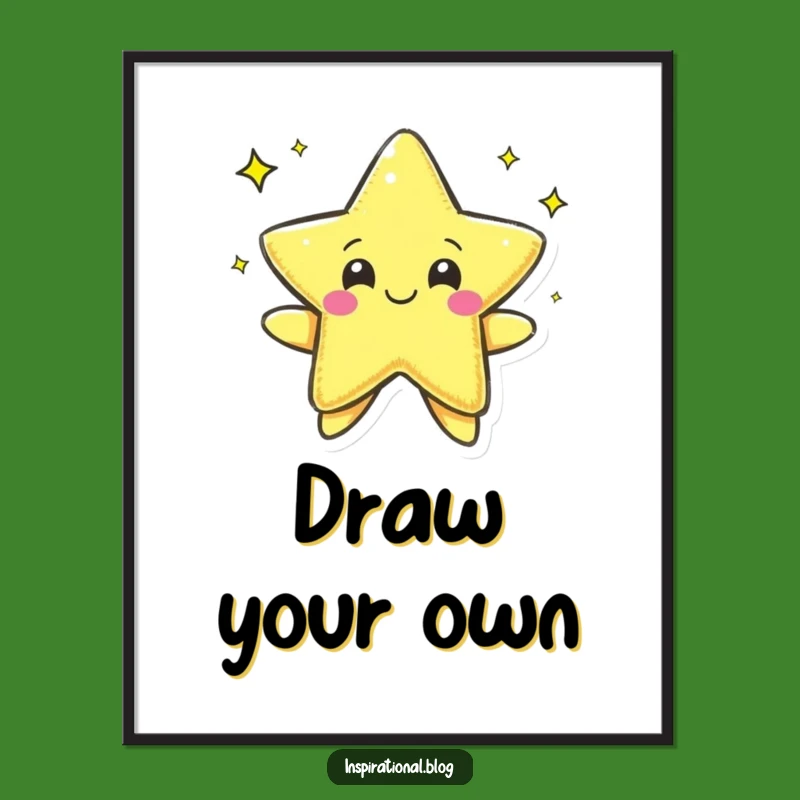 Funny Pen Character Poster: Cheerful Art, Unique Funny Gift Idea