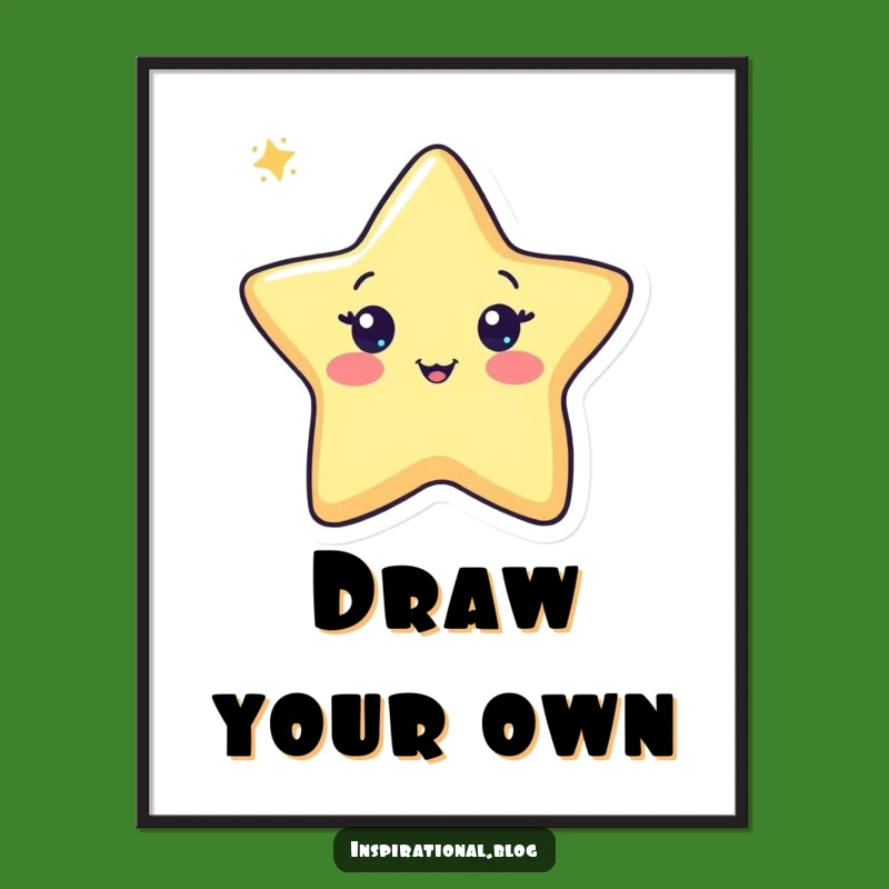 Funny Pen Drawing Star Poster - Cheerful Artist Wall Art Gift