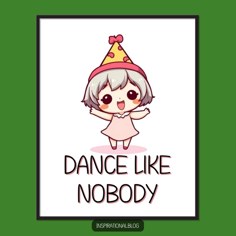 Funny Dancing Character Poster: Festive Vibes and Silly Wall Art Gift