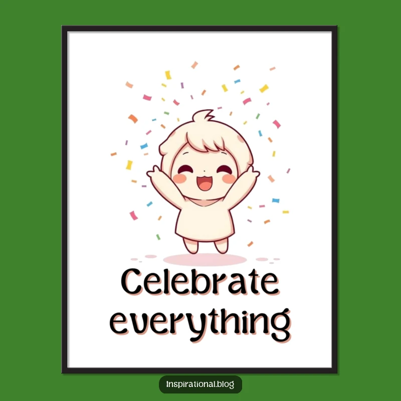 Funny Kawaii Confetti Poster: Celebrate Your Walls, Cherished Funny Gift!