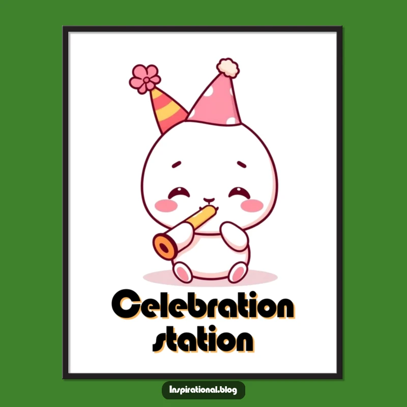 Funny Kawaii Party Poster - Kazoo Wall Art, Perfect Funny Gift