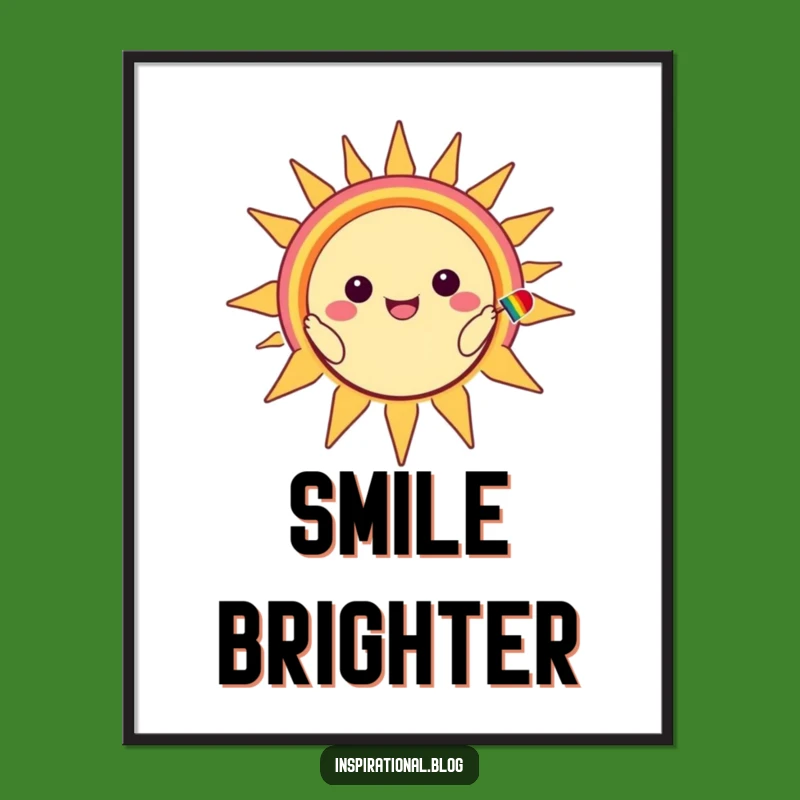 Funny Kawaii Sun Smile Poster: Brighten Your Walls, Cherished Funny Gift!