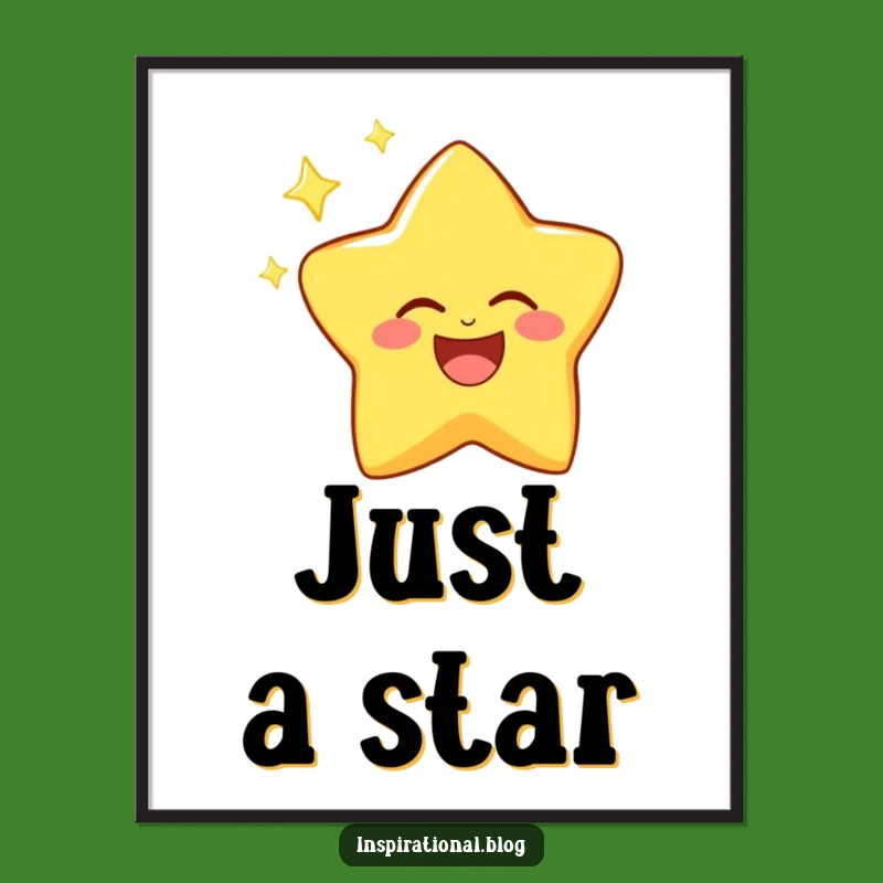 Funny Laughing Star Poster - Bright Twinkling Celestial Art