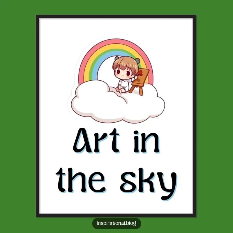 Funny Rainbow Cloud Poster: Whimsical Art Print for Your Wall