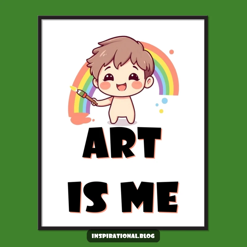 Funny Rainbow Painter Poster: Bring Joyful Art Home