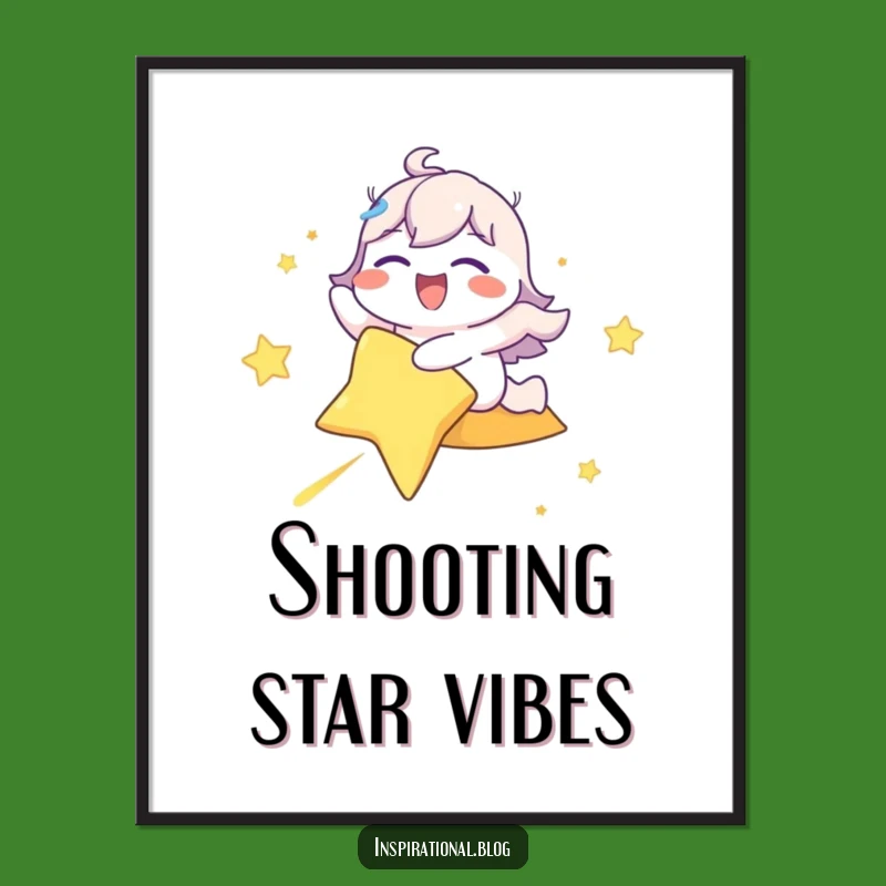 Funny Shooting Star Rider Poster: Joyful Character Art for Your Wall!