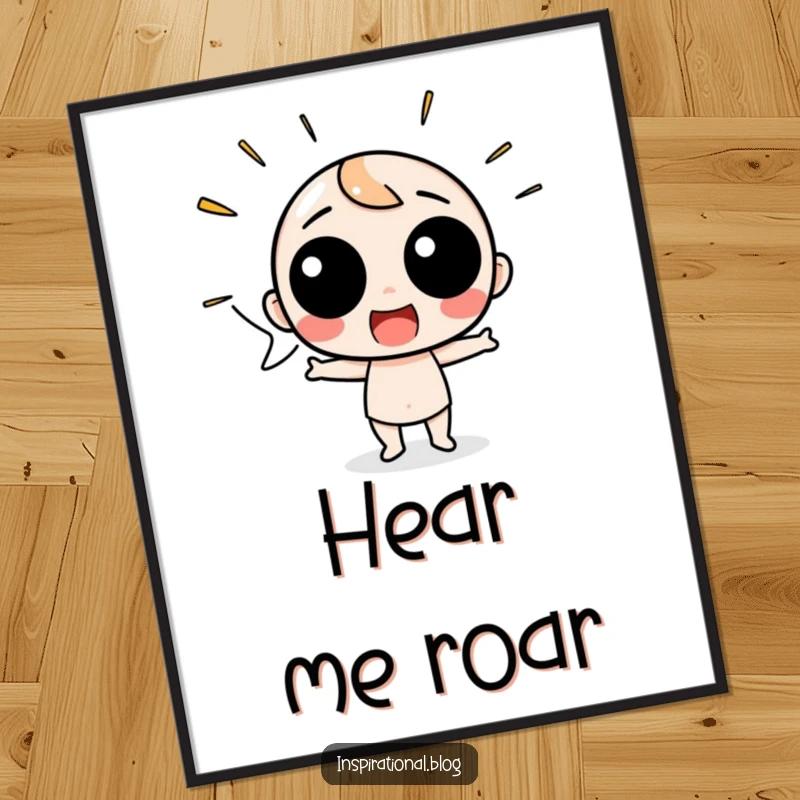 Funny Poster showcasing a speech bubble character shouting with excitement, adding vibrant and energetic wall art.