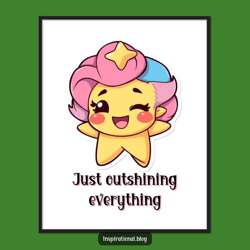 Funny Star Winking Poster: Add Proud Humor to Your Walls with This Character.
