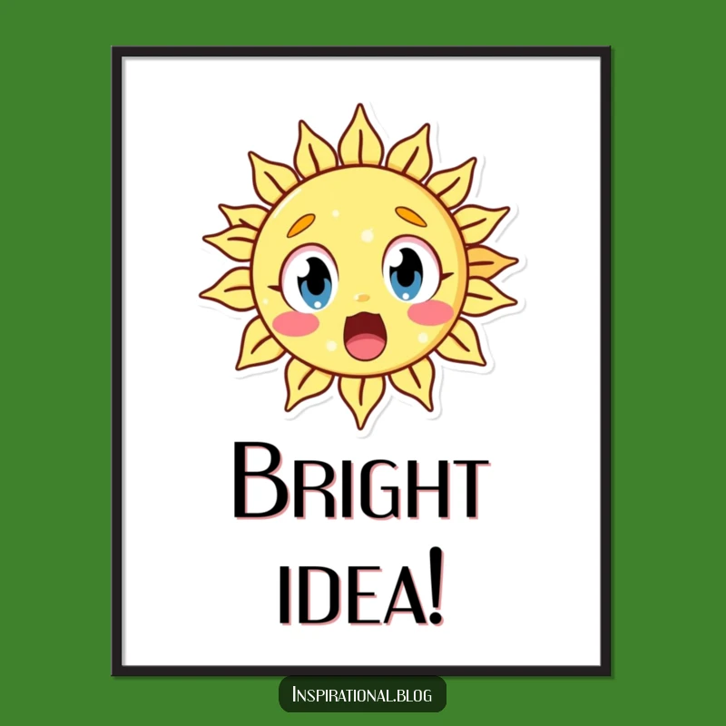 Funny Surprised Sun Poster: Add Wide-Eyed Wonder to Your Walls