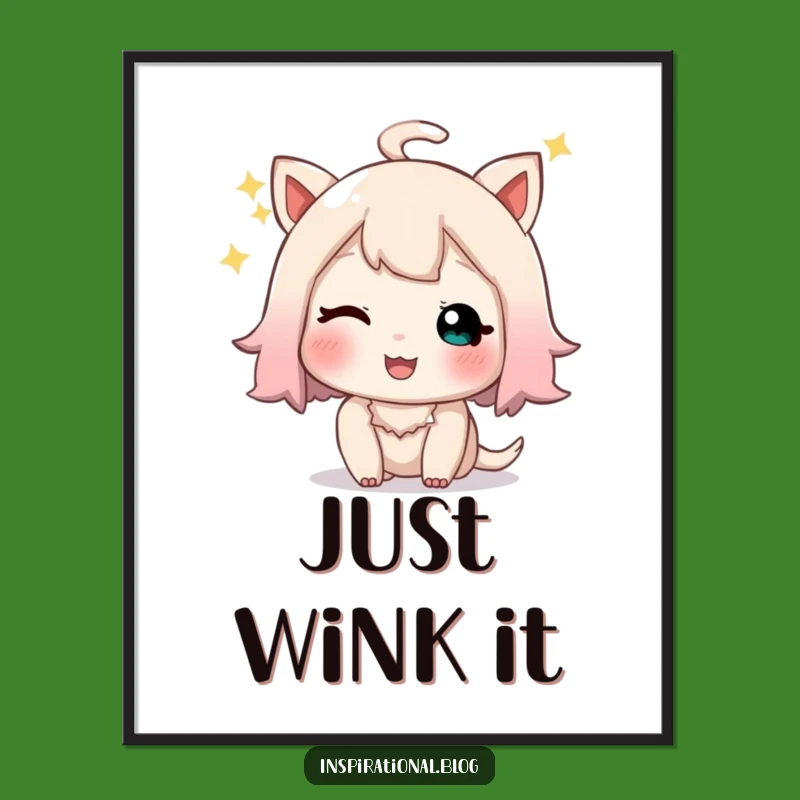 Funny Winking Character Poster: Sparkle, Sigh, and Hilarious Wall Art Gift