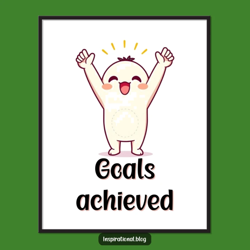 Funny Victory Pose Poster: Inspire Your Space, Cherished Funny Gift!