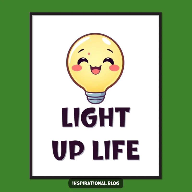 Funny Joyful Lightbulb Poster: Illuminate Your Walls with Bright Ideas