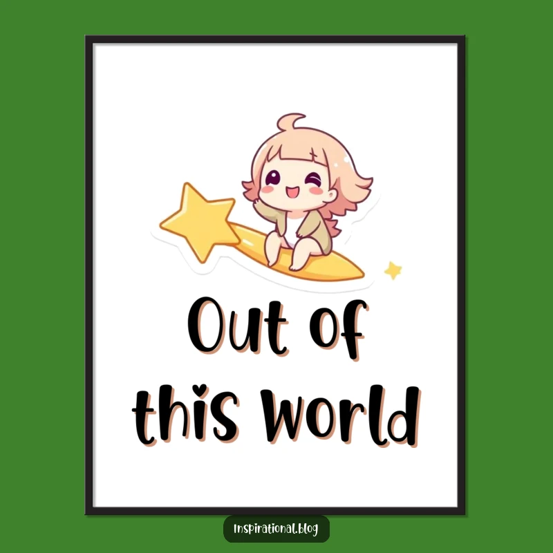 Funny Giggling Star Rider Poster: Inspirational Wonder and Hilarious Wall Art Gift