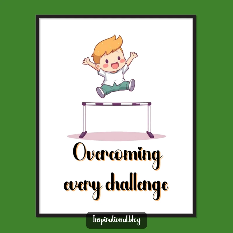 Funny Hurdle Leaper Poster - Decorate with Dynamic Joy!