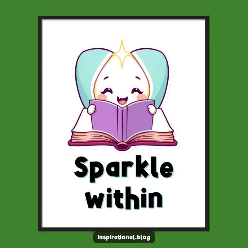 Funny Book Character Poster - Magical Light Art Print Gift