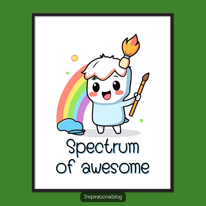 Funny Paintbrush Rainbow Poster - Vibrant Artistic Wall Art Gift
