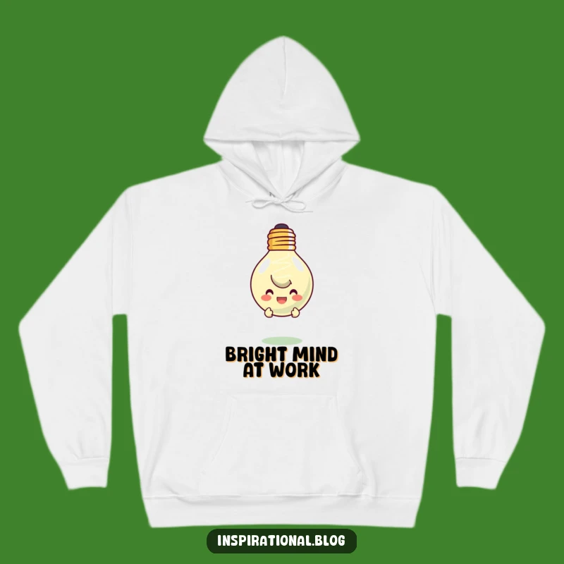 Funny Lightbulb Idea Hoodie - Character Peeking From Smiling Lightbulb
