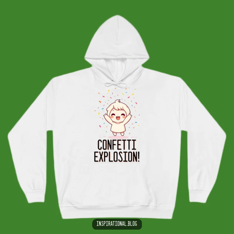 Cozy Funny Kawaii Confetti Hoodie: Celebrate in Style, Ultimate Funny Gift!