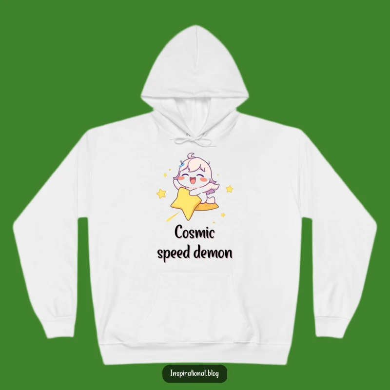 Funny Shooting Star Rider Hoodie: Cozy, Joyful Character Adventure Gift!