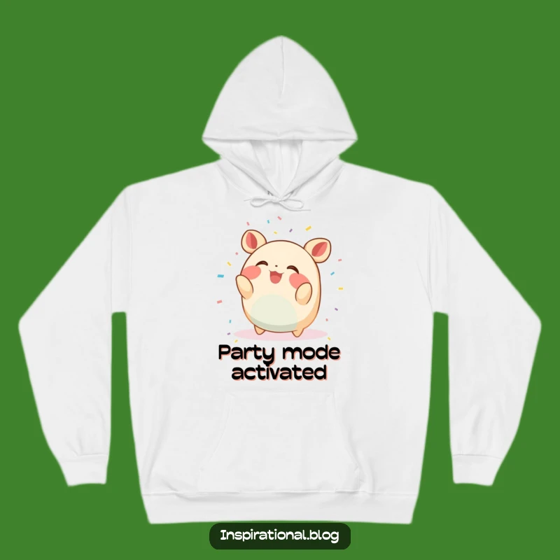 Cozy Funny Confetti Giggler Hoodie: Warmth and Laughter from a Round Creature's Joy