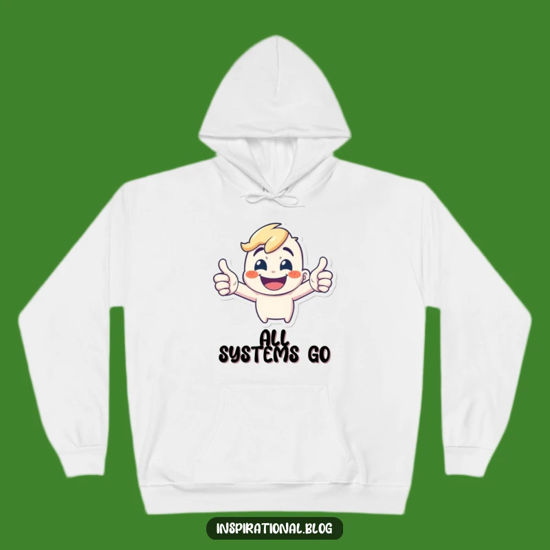 Cozy Funny Double Thumbs-Up Hoodie: Warmth and Enthusiasm from a Grinning Character