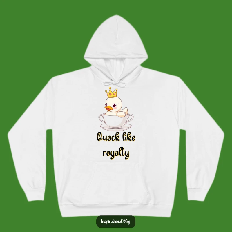 Funny Crown Duck Teacup Hoodie: Cozy Royalty & Quirky Gift