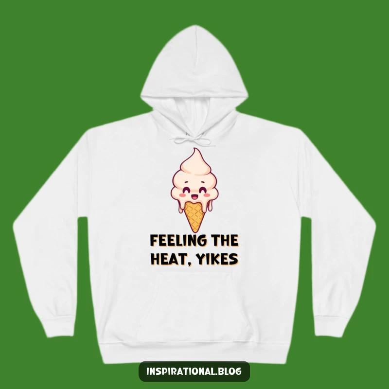 Funny Melting Ice Cream Cone Hoodie - Cozy & Sweetly Surprised