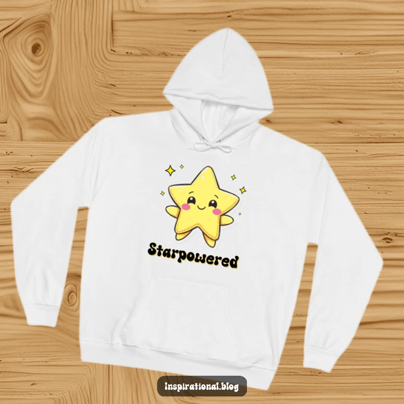 Funny hoodie featuring a pen character cheerfully drawing a star, offering warmth and a design that celebrates creativity and artistic expression.