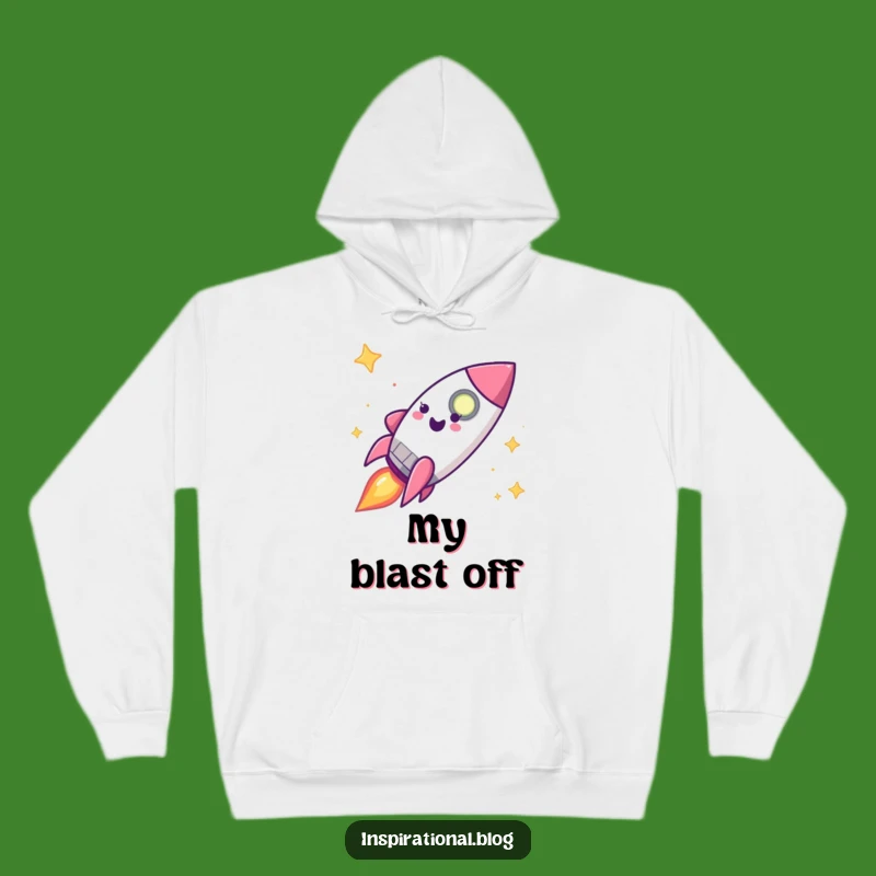Funny Rocket Ship Hoodie - Cozy Blast Off for Space Lovers Gift