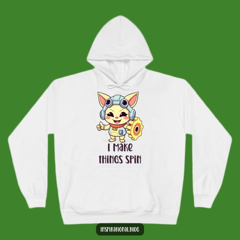 Funny Gear Character Hoodie: Cozy Mechanical Fun, Ideal Funny Gift!