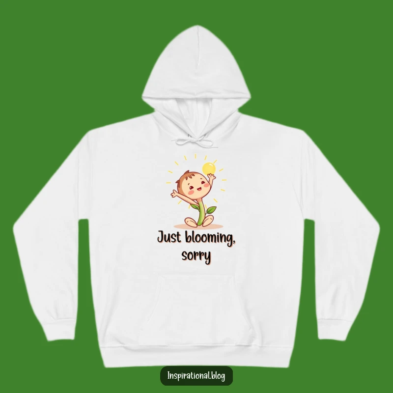 Funny Happy Seedling Hoodie: Cozy Sun-Stretching Comfort, Ideal Funny Gift!