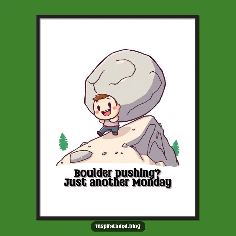 Free Printable Wall Art: Determined Character, Funny Downloadable Motivational Decor