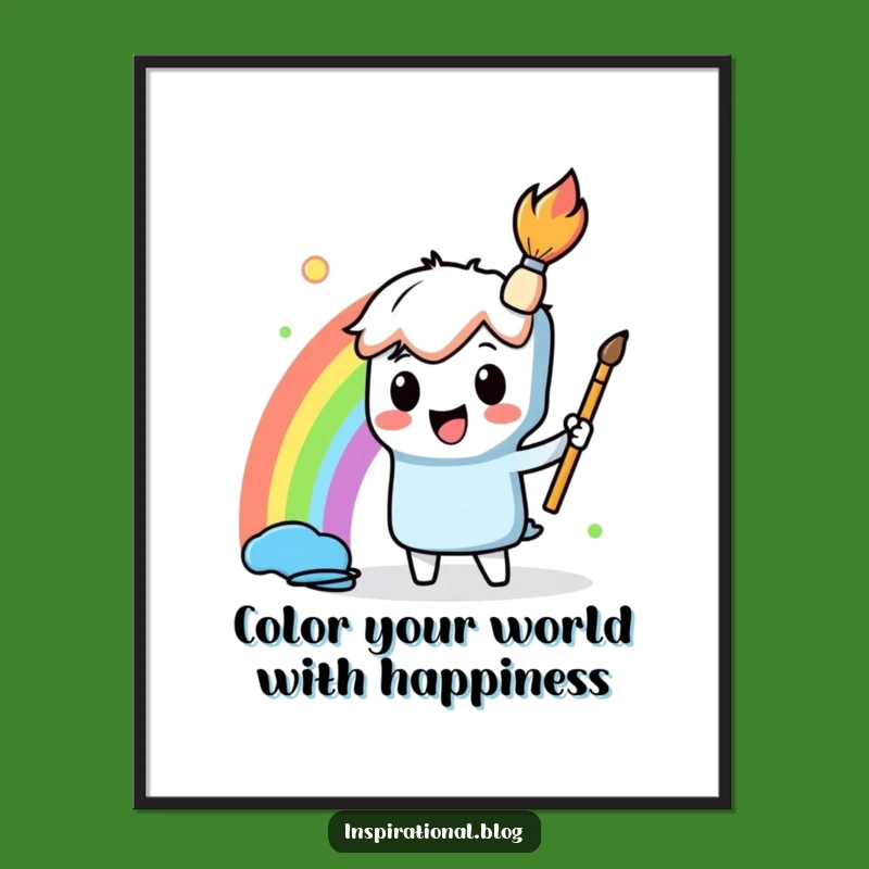 Free Printable Wall Art: Paintbrush Rainbow Creation, Whimsical Decor