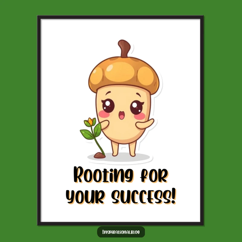 Free Printable Acorn Sprout Wall Art: Funny Downloadable Decor Celebrating Growth