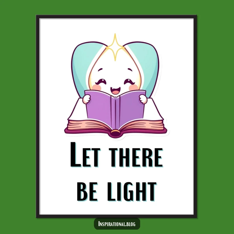 Free Printable Book of Light Art - Smiling Character Revealing Wonder