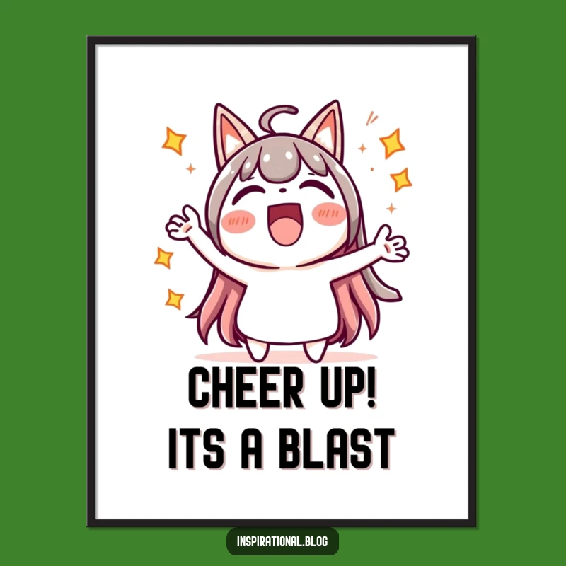 Free Printable Cheerful Kawaii Wall Art - Funny Downloadable Decor for Joy