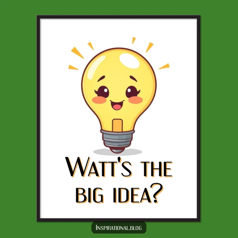 Free Printable Lightbulb Idea Wall Art: Funny Downloadable Decor for Your Home or Office