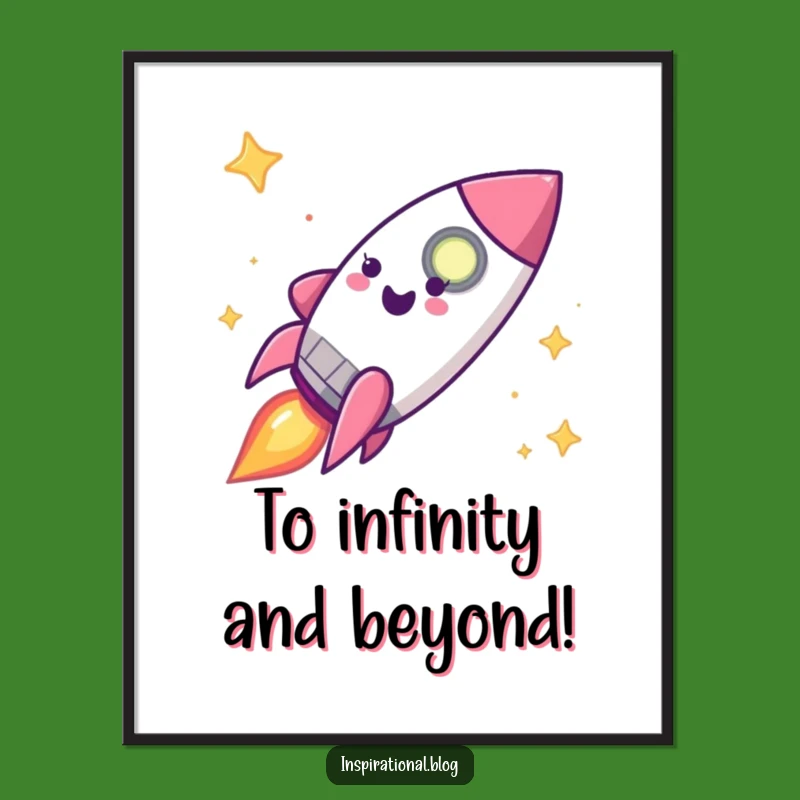 Free Printable Rocket Ship Art - Happy Character Blasting Off