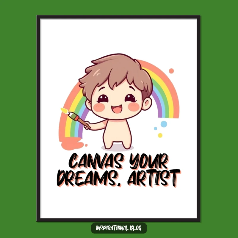 Funny Free Printable Rainbow Painting Wall Art - Humorous Artistic Downloadable Decor