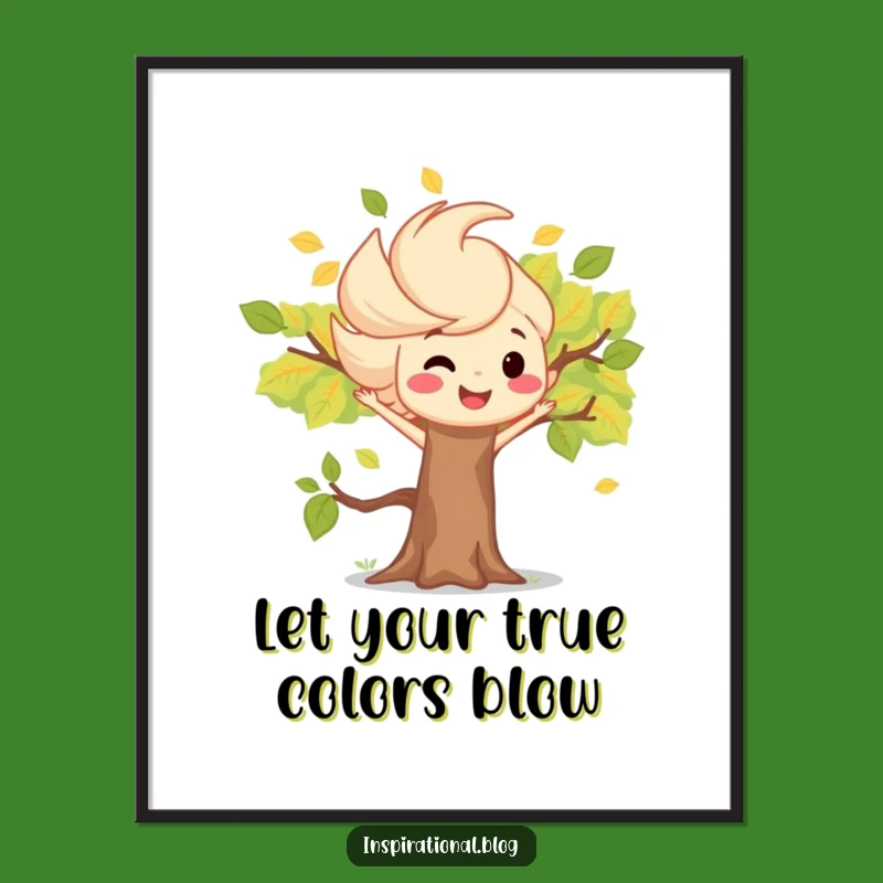 Funny Free Printable Wall Art: Playful Wind Gust Character, Whimsical Home Decor Download