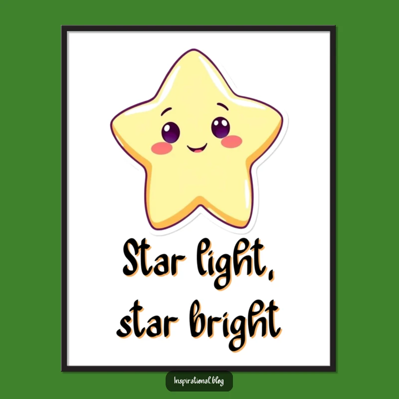 Funny Free Printable Wall Art: Shining Star Character, Cheerful DIY Decor!