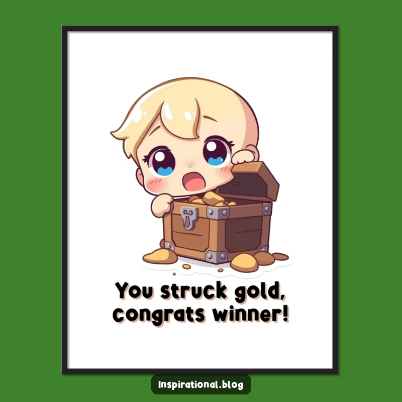 Funny Free Printable Wall Art: Surprised Treasure Hunter Downloadable Decor for Whimsical Spaces