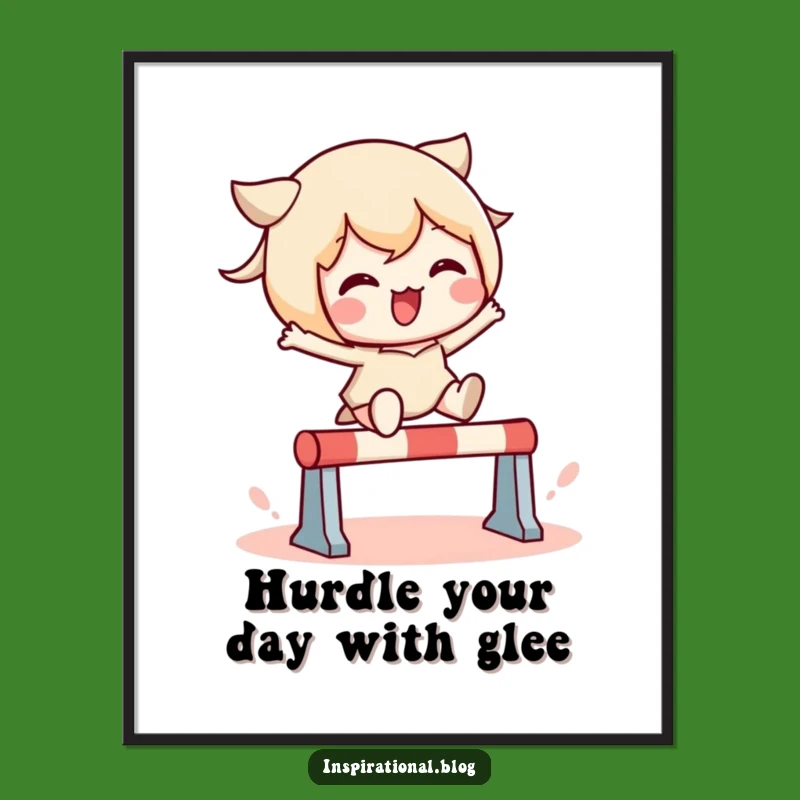 Free Printable Kawaii Leaper Wall Art - Funny Downloadable Energetic Art