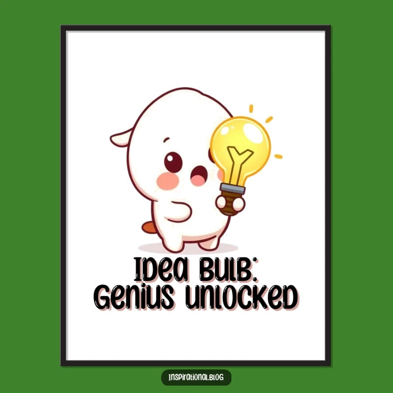 Free Printable Idea Bulb Wall Art: Inspiring Kawaii Downloadable Decor!