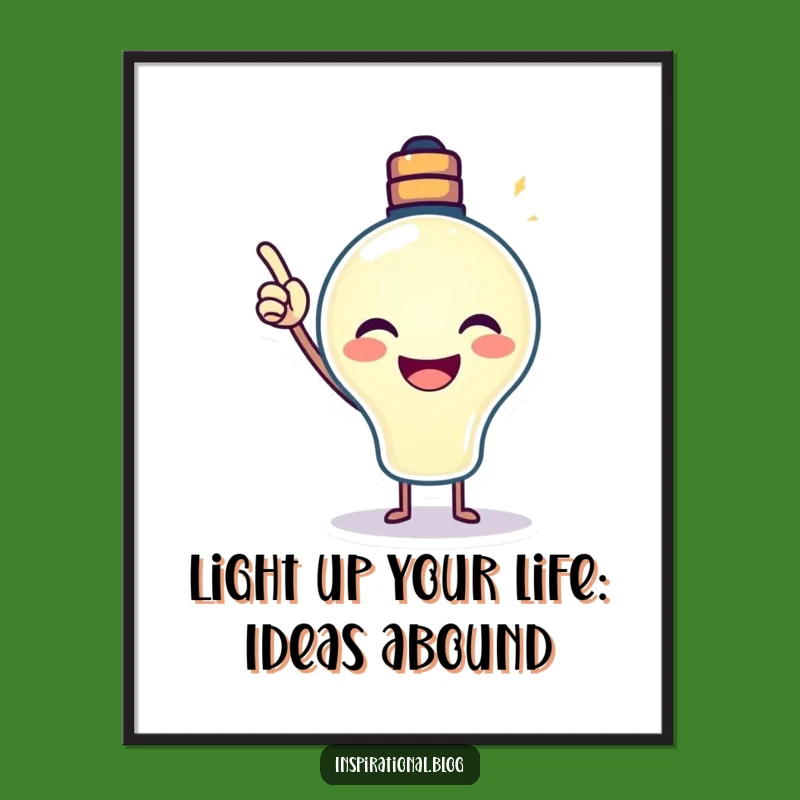 Free Printable Wall Art: Lightbulb Idea for Funny, Downloadable Decor