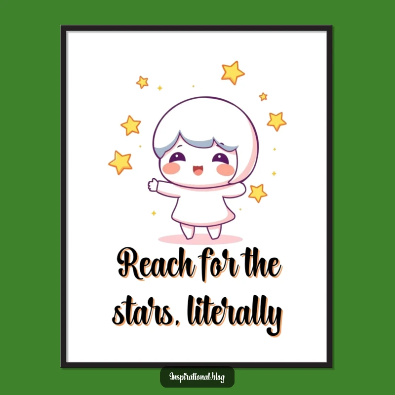 Funny Free Printable Wall Art: Juggling Stars Character Downloadable Decor for a Cheerful Space