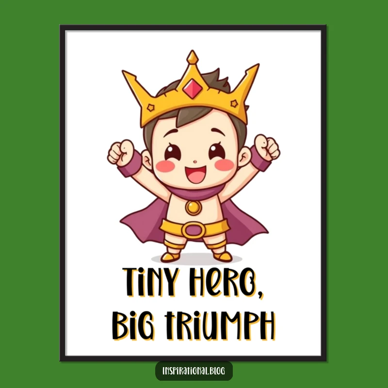 Free Printable Wall Art: Tiny Hero Pose for Funny, Downloadable Decor
