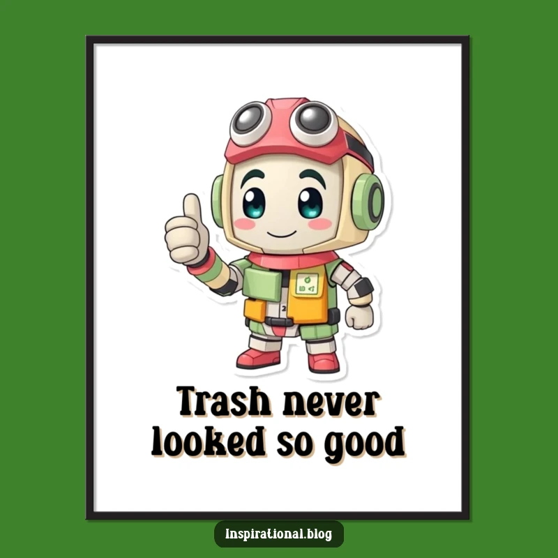 Funny Free Printable Wall Art: Determined Recycled Buddy, Quirky Home Decor Download