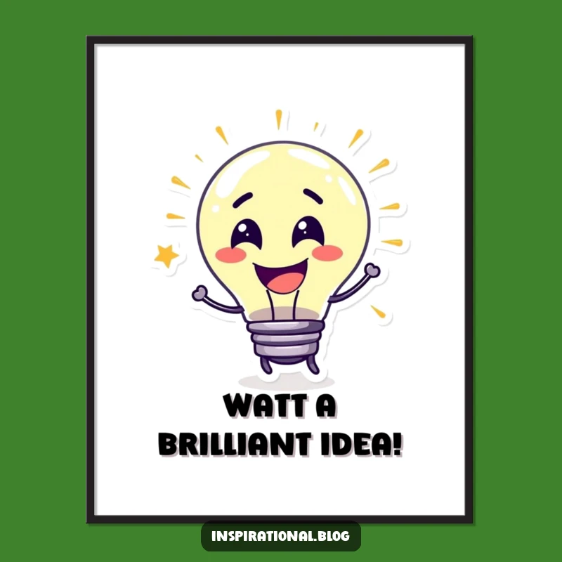 Free Printable Wall Art: Lightbulb Idea Burst Downloadable Decor