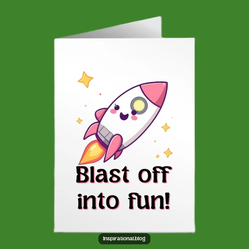 Free Printable Rocket Birthday Card - Blast Off Into a Fun Year!